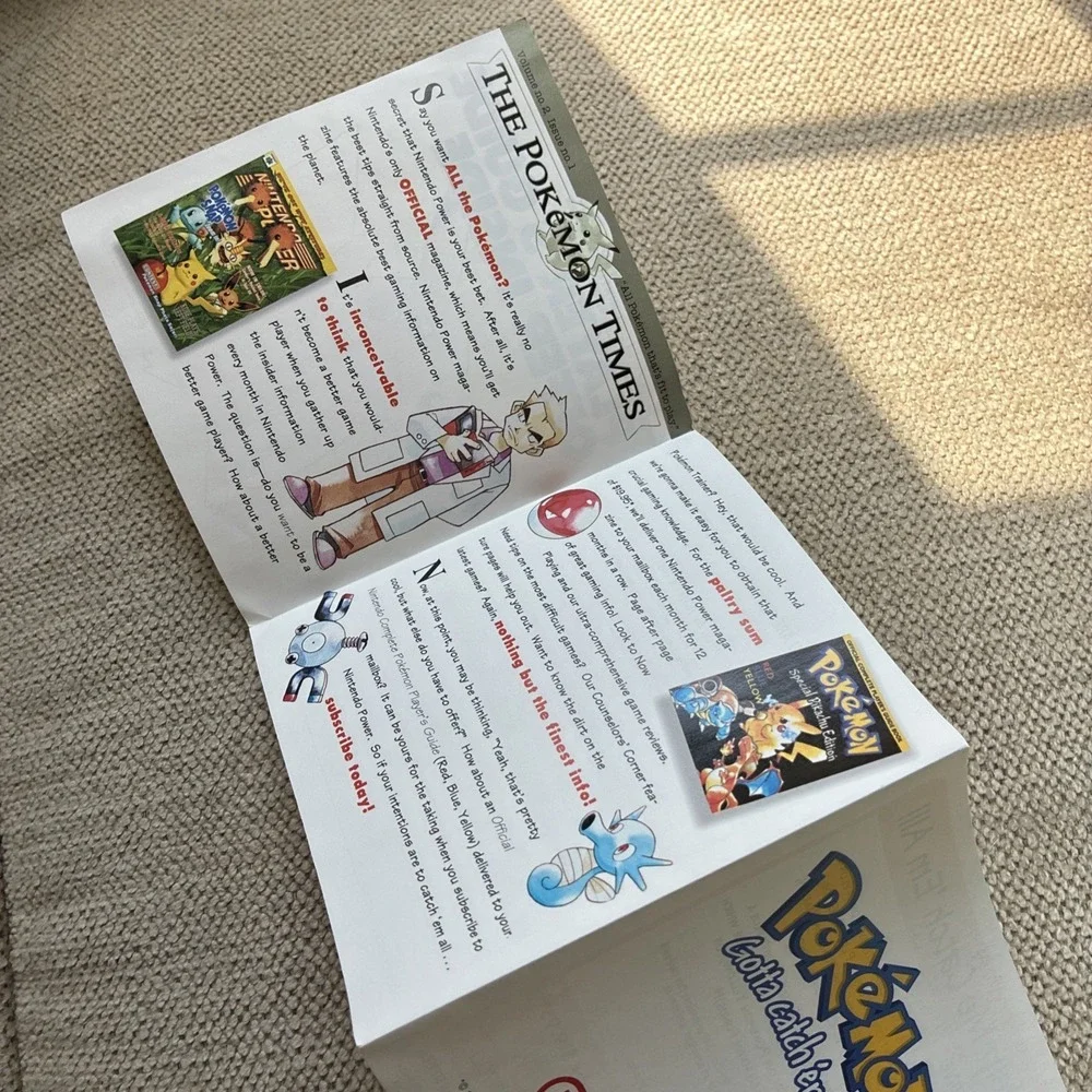 Pokémon Yellow Nintendo Power Player's Guide Offer Insert DMG-APSE-USA